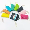 Unisex Key Pouch Leather Holders Solid Color Purse Designer Fashion Womens Mens Credit Card Holder Coin Purses Mini Wallet Bag Cha2413