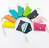 Unisex Key Pouch Leather Holders Solid Color Purse Designer Fashion Womens Mens Credit Card Holder Coin Purses Mini Wallet Bag Cha251S