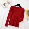 Winter Thin Pullover Jumper Knitted Sweater Women Casual V Neck Long Sleeve Solid Ladies Clothing 12319 210508