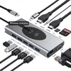 1 USB-CハブステーションアダプタUSB 3.0ワイヤレス充電デュアルHD互換VGA 3.5mmオーディオRJ45のドッキングステーション14