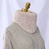 Frauen Echtpelz Handgemachte Winter Gestrickte Pelz Schal Echte Rex Kaninchen Fell Stirnbänder Mädchen Natürliche Ring Cowl Snood Schals Dreieck 220114