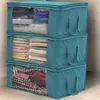 3pc Clothes Quilt Storage Bag Blanket Closet Sweater Organizer Box Sorting Pouches Cabinet Container Travel Home 211102