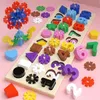 Matemáticas Juguetes de madera Juguetes de madera Anillos Montessori Matemáticas Juguetes Niños Aprendizaje Temprano Juguete Conjunto de tablero de juguete Preescolar Aprendizaje Regalos