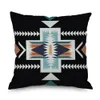 Aztec Geometric Stripe Nation Totems Printing Throw Pillow Case Vintage Southwest Native Cotton Linen Cushion Cover Square Home Decorative for Men/Women