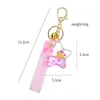 Creative Moving Liquid Sneldsand Sleutelhanger Leuke Vijf-Puntige Ster Drijvende Sleutelhanger Voor Vrouwen Charm Bag Hanger Keyfob Toegangsdiensten G1019