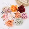 Heads Artificial Flower For Home Decor Fall Flowers Wedding Party Wreath Silk Dahlia Crafts Fake Flowers