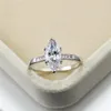 White Gold Filled Marquise Zircon Rings For Women Wedding Engagement Jewelry Crystal Stone Ring Female Luxury Accessory Cluster