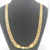 Męskie Miami Cuban Link Naszyjnik 18 -krotnie złote wykończenie 10 mm stemplowane męskie 24 -calowe Hip Hop289g