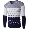 Men's Sweaters 2021 Spring Autumn Patchwork Sweater Cotton Thin Slim V-neck Pullover Simple Warmer Comfortable Outware Clothing Low Price