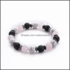 Charm Bracelets Jewelry 7 Chakra Beads Female Yoga Healing Bracelet Natural Lava Rock Stone Elastic Energy Gifts Drop Delivery 2021 Wecki