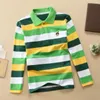 2023 Wiosenne i jesieni chłopcy długie rękawy Koreańska koszulka Lapel Polo koszulka 100-170 cm Big Kids