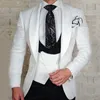 Slim Fit Bruiloft Groomsman Tuxedo 3 Stuk Floral Patroon Mannen Past met Broek Mannelijke Mode Jas Vest Mannelijke Kostuum 2021 X0909