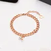 2021 Damenmode Außenhandel Brief Liebe Perlenarmband Damen luxuriöse Modelle Multi-Accessoires 316L Edelstahl 18K Gold Silber Rose Armbänder