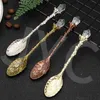 Vintage sculpté rétro Retro Modèle Coffee Tea cuillère à thé Crystal Sutring Spoons Dessert Honey Ice Cream Scoop8270991