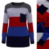 Stickad tröja Kvinnor Långärmad Stripe O Neck Classic Pullovers Höst Vinter Toppar 210607