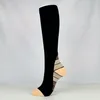 Black Compression Knee High Socks Hosiery Outdoor Running Hiking Sports Stockings for Women Men