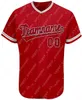Niestandardowa koszulka baseballowa Spersonalizowane wydrukowane ręcznie szyte Tianshi Red Koszulki Mężczyźni Kobiety Młodzież