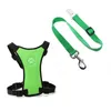 Pet Dog Harness Leash Com Correias Ajustáveis ​​Respirável Malha Arnês Cães Assento de Carro de Segurança 211006