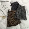 Vår hög midja bred ben leopard shorts kvinnor casual lös varm a-line tjejer eleganta korta byxor 210601