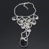 wedding jewelry anklets rhinestone barefoot sandals crystal Silver charms ankle