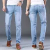 Sulee Brand Top Classic Style Men Spring Summer Jeans Business Casual Light Blue Stretch Cotton Jeans Male Brand Pantalones 211008