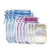 Réutilisable Mason Jar Bouteilles Sacs Noix Bonbons Biscuits Sac Étanche Joint Frais Stockage Des Aliments Collations Sandwich Zip Lock gratuit DHL