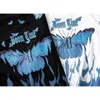 Erkek Hip Hop Tişörtleri Mavi Kelebek Streetwear Erkekler Harajuku Yaz Kısa Kollu T-shirt Pamuk Tops Tees Erkek Boy Giysileri 210409