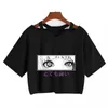 Women's T-shirt Funny anime T-shirt Gothic clothes y2k sexy Harajuku Oversize Tops-tee Ulzzang black Female Top Casual Sling Tee X0628