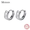 925 Sterling Silver Trapezoid Shape Hoop Earrings for Women Wedding Statement Clear CZ Fashion Jewelry Brincos Bijoux 210707