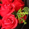 18 pcs criativo artificial sabão flor rosa buquê flores com caixa de presente simulação rosas dia dos namorados dia presente decoração