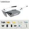 COMAXSUN Professionelle Polarisierte Radfahren Brille Fahrrad Brille Outdoor Sport Fahrrad Sonnenbrille UV 400 Mit 5 Objektiv TR90 2 Stil