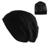 Chapéu de turbante de algodão elástico cor sólida feminino lenço de cabeça gorro interno hijabs boné muçulmano cabeça envoltório femme envoltório quimio beanieskull caps4476947