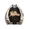 Jaqueta de bordado de Springautumn Casaco de Beisebol Mulheres Casal dos homens Bomber Unisex Boyfriend Estilo Varsity Hiphop Street 210928