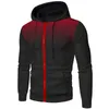 Mäns Jacka Sweatshirt Windbreaker Running Fitness Zipper Hooded Drawstring Top Långärmad Breathable Warm Trench Coat 3XL 210515