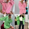 Dorywczo V-Neck Dzianiny Karcionki Kobiety Jesień Zima Lampion Rękaw Przycisk Kobiet Kardigan Moda Damska Oversize Sweter 211120