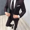 Kostium homme małżeństwo granatowe mężczyzn Suit Slim Fit 3 szt. Kolorowa moda smokingowa cewki ślubne PROOM BLOOZER TERNO MASCULINO x0608