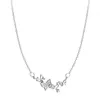 Ny kreativ ihålig utsökt fjäril romantisk flygande 925 sterling silver smycken hjärta kristall clavicle chain halsband h511