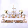 7-11pcs / Lot Round Cake Holder Crystal Transparent tårta Stativ för födelsedagsdekoration Bröllopsleverans 211110