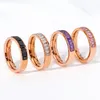 Wedding Rings Fashion Colorful Crystal Zircon Femme Stainless Steel Rose Gold Ring For Women Engagement Jewelry