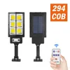 Poderoso 294 LED Lâmpada Solar Lâmpada Ao Ar Livre IP65 Impermeável Rua Sensor de Movimento Garden de Indução da Parede Controle Remoto 800W