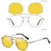 Sonnenbrille Flip Up für Männer und Frauen Retro Steampunk-Stil Sechseck Vintage Eyewear UV400 Outdoor Eye Protection Sun Shades