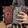 Casi Kingstand Luxurious Shinning Gillter Top Silicone Diamond Diamond Rhombus Pattern per iPhone 12 12Pro Max 11 XR XS Samsung Note10 S10 LG Stylo 5 TPU + PC con oppbags