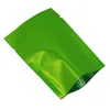 100 pçs / lote verde aberto top mylar mall saco rasgo entalhe a embalagem de vácuo de vedação de calor para cookies doces secos frutos sacos de armazenamento