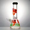 11.6 Inch Mushroom Hookahs Thick Straight Tube Glass Bongs Glow In The Dark Oil Dab Rigs Beaker Bong Diffused Downstem Water Pipes 18mm Female Joint With Bowl