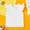 Sommar 3-pack Baby Girl Daisy Solid Top Tee och Shorts Set för 2-6Y Toddler Cotton Sets Kläder 210528