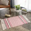 Bohemian Main Tissu en coton Tapis Tassel Tapis Tapis géométrique Tapis de sol Tapisserie Tapisserie Couverture décorative