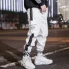 Pantaloni da jogging da uomo Pantaloni da uomo casual Streetwear Hip hop Pantaloni cargo neri alla caviglia Sport White Techwear Jogger Y0927