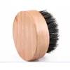 NEWNEW BRISTLE BARD Borstel Ronde Houten Handvat Mannen Baarden Kam Face Massage Care Tools Boar Bristle Mustach Borstels ZZB12181