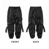 2021 Joggers lastbyxor för män Casual Hip Hop Hit Färgficka Manlig byxor Sweatpants Streetwear Ribbons Techwear Pants G0104