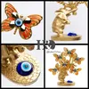 H&D Resin Elephant Butterfly Tree Figurine Lucky Blue Evil Eye for Money Protection Wealth Good Luck Xmas Gift Home Decor 210804